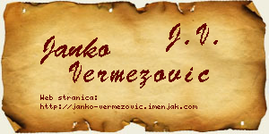 Janko Vermezović vizit kartica